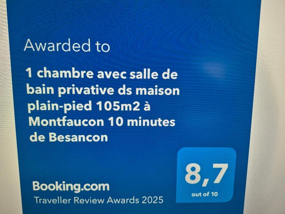 1 Chambre Avec Salle De Bain Privative Ds Maison Plain-Pied 105M2 A Montfaucon 10 Minutes De Besancon Eksteriør billede